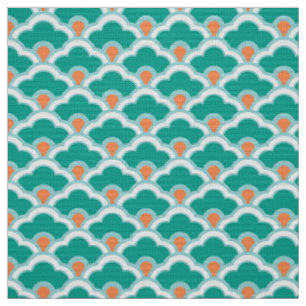 Deko-chinesische Kamm-Muscheln, aquamarin, Aqua Stoff