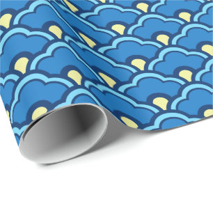 Deko-chinesische Kamm-Muscheln, Ozean-Blau und Geschenkpapier