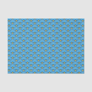 Deko-chinesische Kamm-Muscheln, Türkis und Aqua Seidenpapier