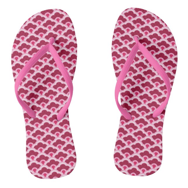 Deko Chinesische Scallops, Burgunder Wein und Rosa Flip Flops (Fußbett)
