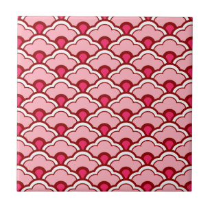 Deko Chinesische Scallops, Fuchsia und hellrosa Ce Fliese