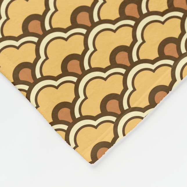 Deko Chinesische Scallops, Senfgold und Brown Fleecedecke (Ecke)