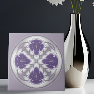 Deko Circle Abstrakte Lila und graue Keramik Tile Fliese