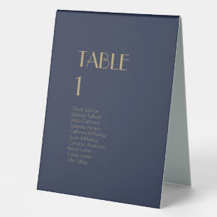 Deko Dark Navy Gäste Table Zelt Sign Tischaufsteller