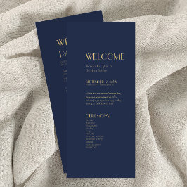 Deko | Dark Navy Hochzeitsprogramm Programm