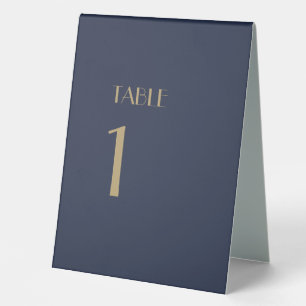 Deko   Dark Navy Tischnummer Zelt Sign Tischaufsteller
