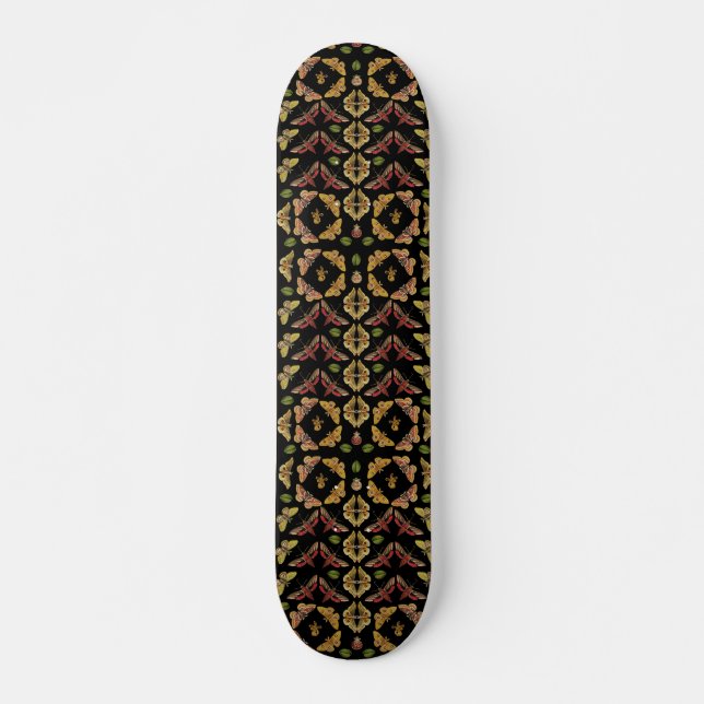 Deko der Folkkunst Moth & Orchid Art Schwarz Skateboard (Vorne)