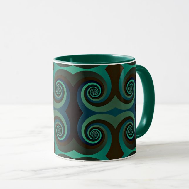 Deko der klassischen Kunst schwarz und grün Tasse (VorderseiteRechts)