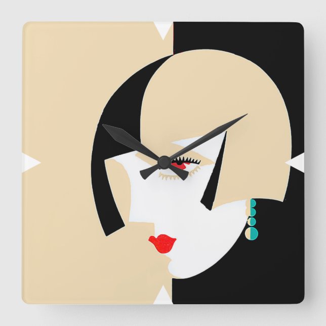 Deko Design Wall Clock Quadratische Wanduhr (Vorderseite)