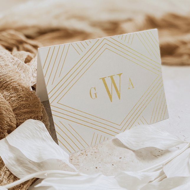 Deko Diamond Mit Monogramm Gold Foil Stationery Ca Folienkarte (Von Creator hochgeladen)