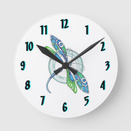 Deko Dragonfly Round Clock Design Runde Wanduhr
