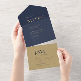 Deko | Dunkle Hochzeit der Marine All In One Einladung