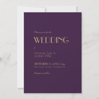 Deko | Dunkle Lila Foto Hochzeit Einladung