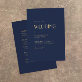 Deko | Dunkle Marine auf einer Hochzeit Einladung
