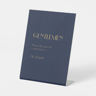 Deko   Dunkle Marine Gentlemen Badezimmer Sockelschild
