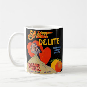 Deko El-West Delite Florida Citrus Fruit 1930 Kaffeetasse