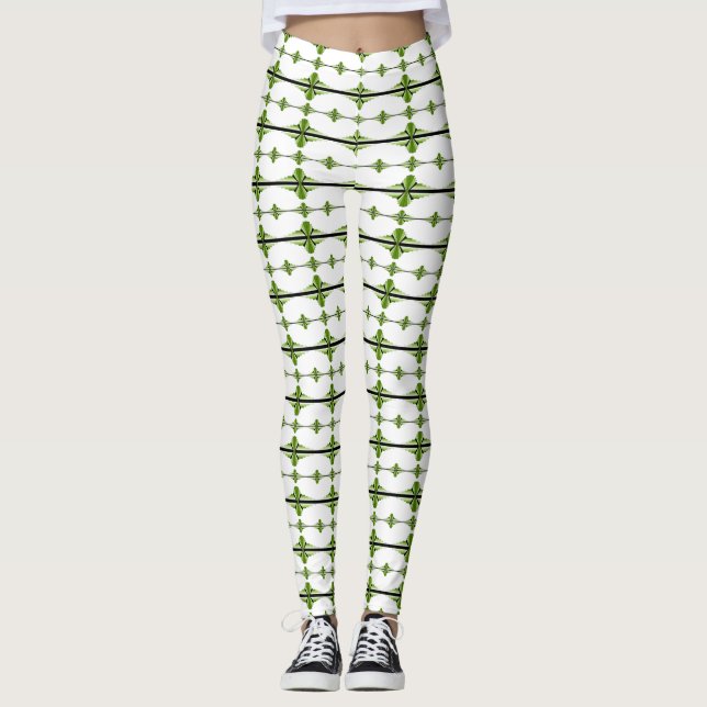 Deko-Elemente im Moos-Grün Leggings (Vorderseite)