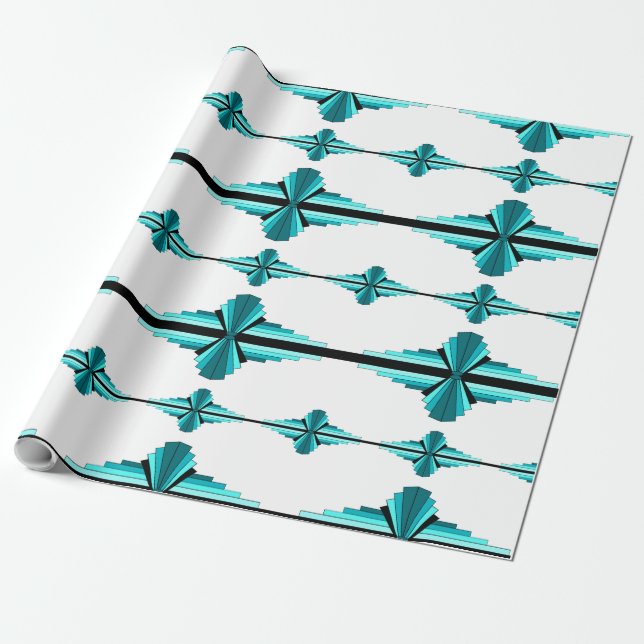 Deko-Elemente in aquamarin grün Geschenkpapier (Ungerollt)