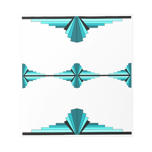 Deko-Elemente in aquamarin grün Notizblock (Vorderseite)