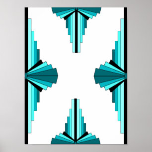 Deko-Elemente in aquamarin grün Poster