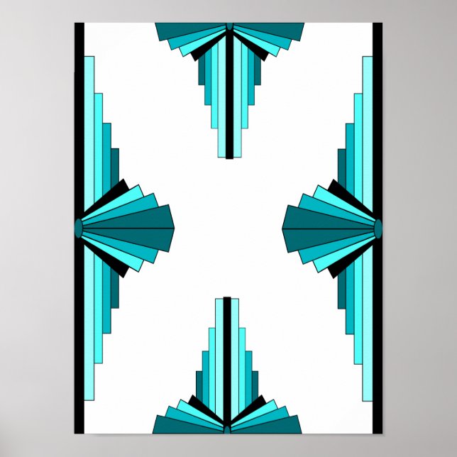 Deko-Elemente in aquamarin grün Poster (Vorne)