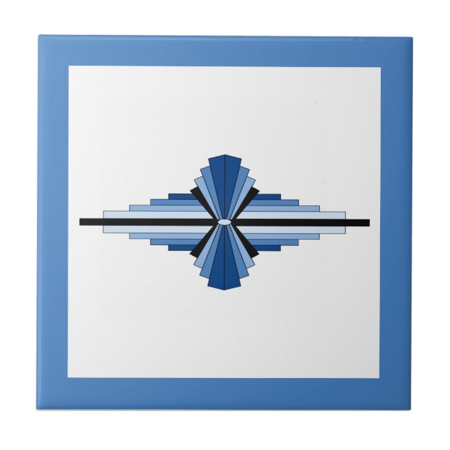 Deko-Elemente in Blau, Marine und Schwarz Fliese (Vorderseite)