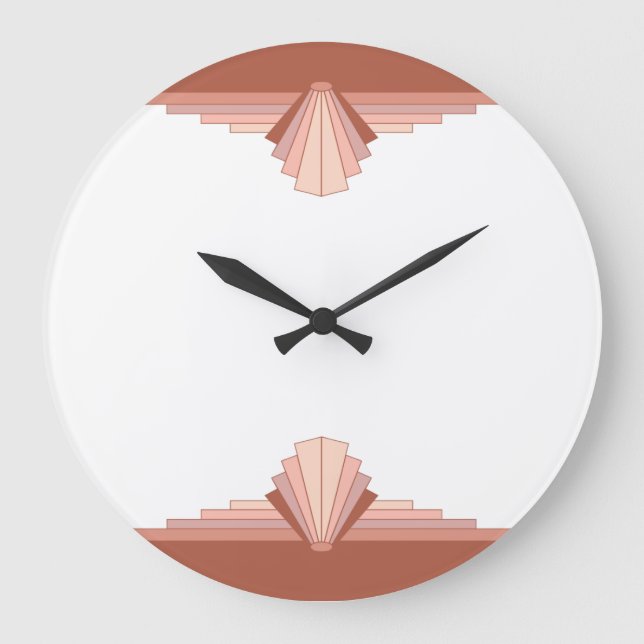 Deko-Elemente in Gold der vollen Rose02 Große Wanduhr (Vorderseite)
