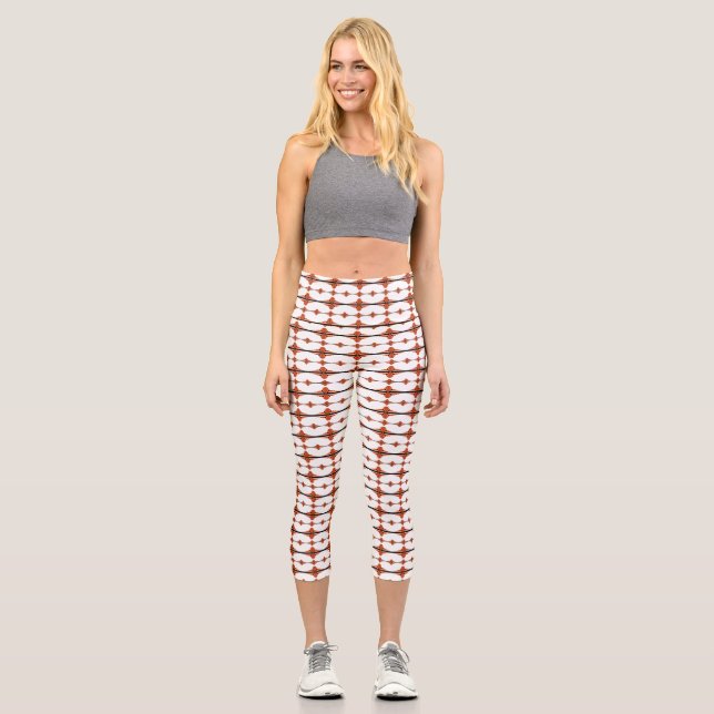 Deko-Elemente in Orange Capri Leggings (Vorderseite)