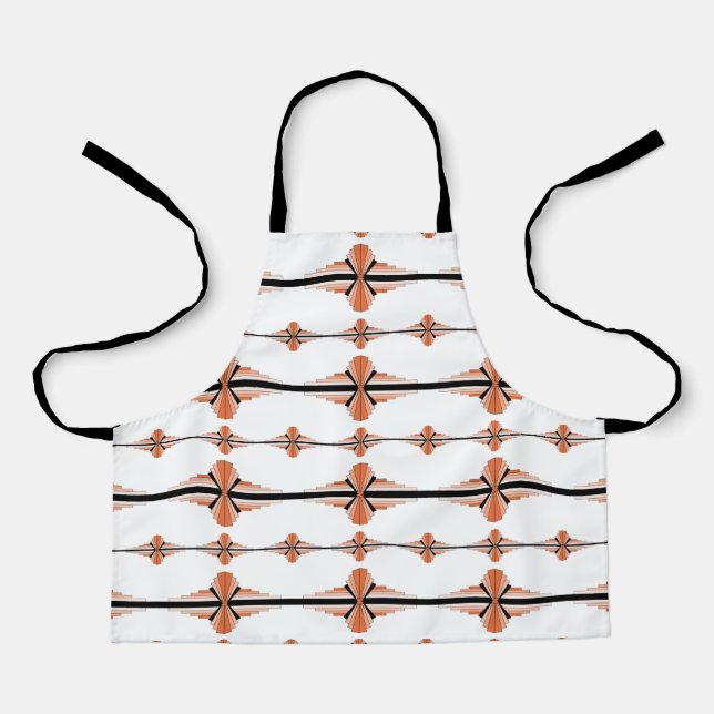 Deko-Elemente in pastellorangefarbener Schürze (Vorderseite)