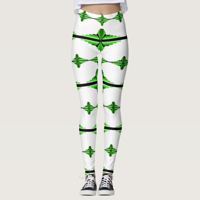 Deko-Elemente in tief grünen Leggings (Vorderseite)