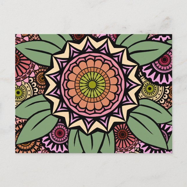 Deko Fandango in Orange und Green Postkarte (Vorderseite)