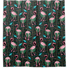 Deko-Farne der Flamingo-Vogel-20s kopieren Duschvorhang