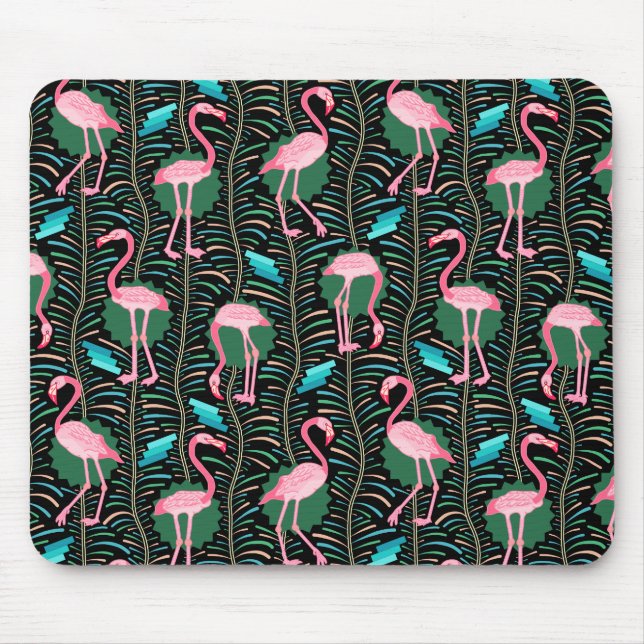 Deko-Farne der Flamingo-Vogel-20s kopieren Mousepad (Vorne)