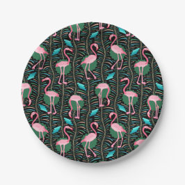 Deko-Farne der Flamingo-Vogel-20s kopieren Pappteller
