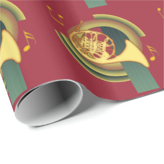 Deko-französisches Horn Geschenkpapier
