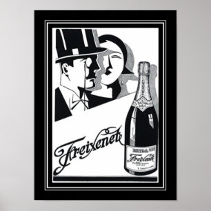 Deko Freixenet" Champagne Ad Poster aus den 1920er