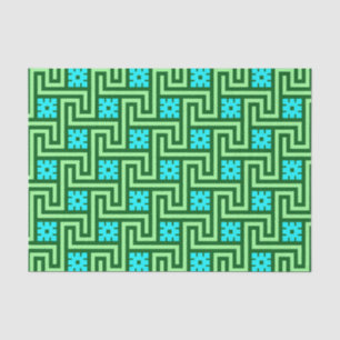 Deko griechischer Schlüssel, Türkis und Jade Green Seidenpapier