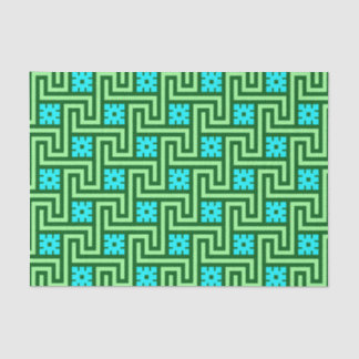 Deko griechischer Schlüssel, Türkis und Jade Green Seidenpapier