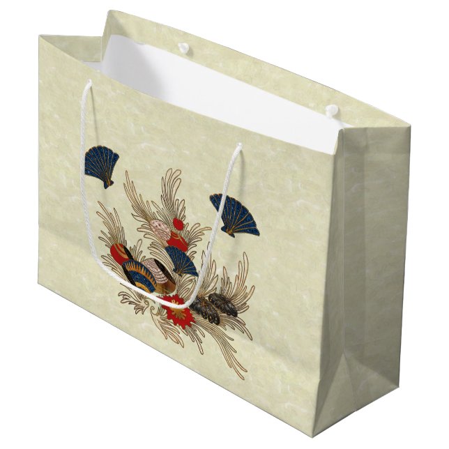 Deko im asiatischen Ozean Große Geschenktüte (Vorderseite Schrägansicht)