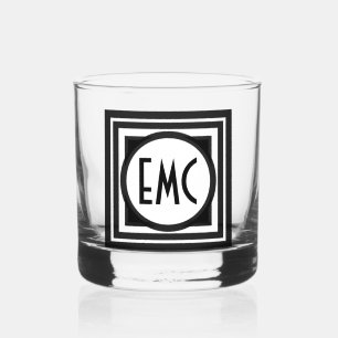 Deko Inspiriert Circle Square Triple Monogramm Whiskyglas