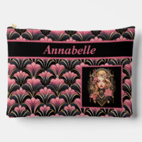 Deko Lady Black und Pink mit Blume