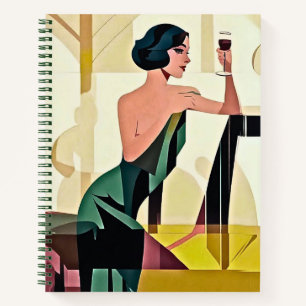 Deko Lady im "Green Modern Art Journal" Notizbuch