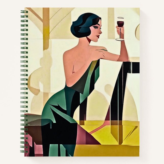 Deko Lady im "Green Modern Art Journal" Notizbuch (Vorderseite)