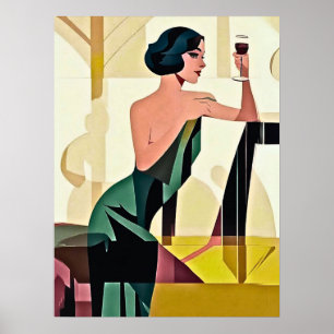 Deko Lady in Green Modern Art
