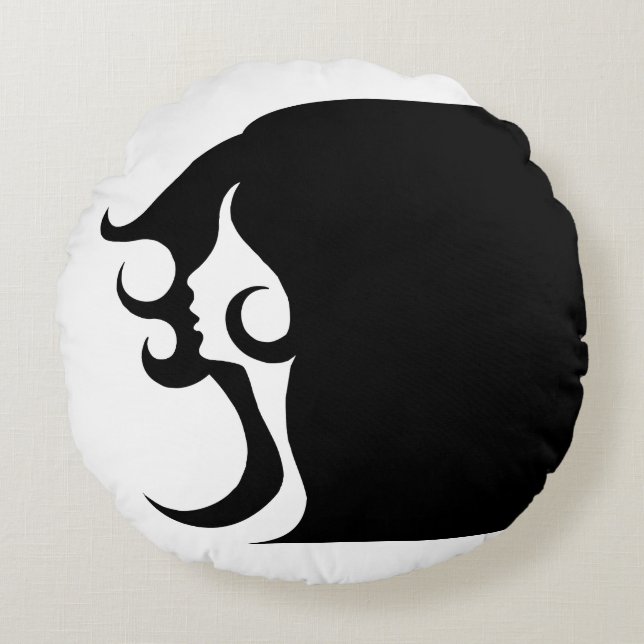 Deko Mod Woman Round Pillow Rundes Kissen (Vorderseite)