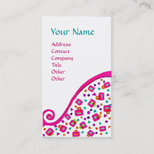 DEKO MONOGRAM Abstrakt Pink Fuchsia White Visitenkarte