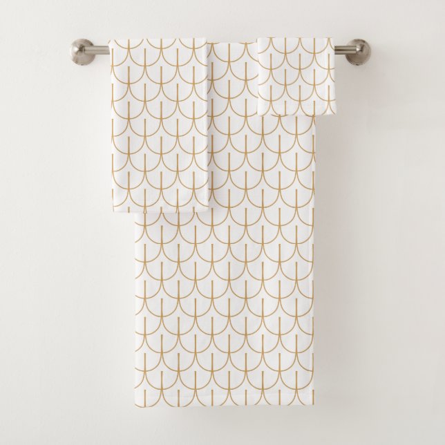 Deko-Muster aus Gold und Weiß Badhandtuch Set (Insitu)