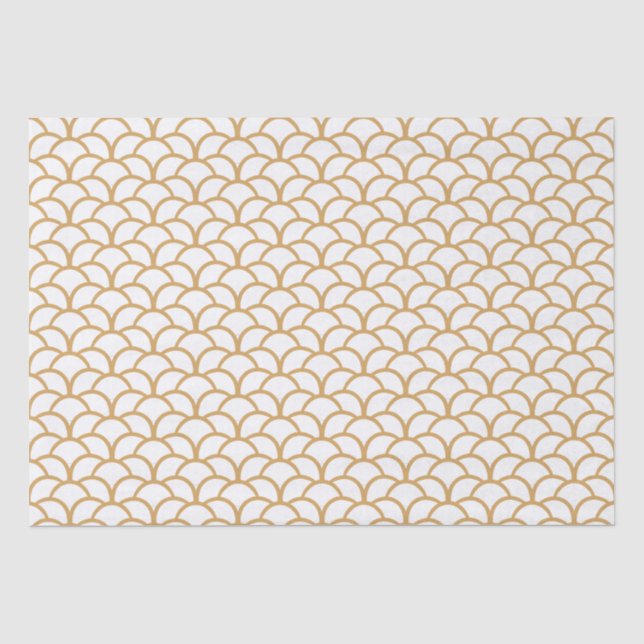 Deko-Muster aus Gold und Weiß Seidenpapier (Vorderseite)