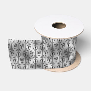 Deko-Muster aus Silber und Schwarz Diamond Satinband