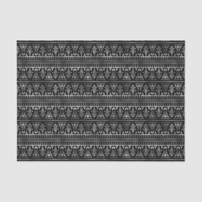 Deko-Muster aus Silber und Schwarz Seidenpapier (Vorderseite)